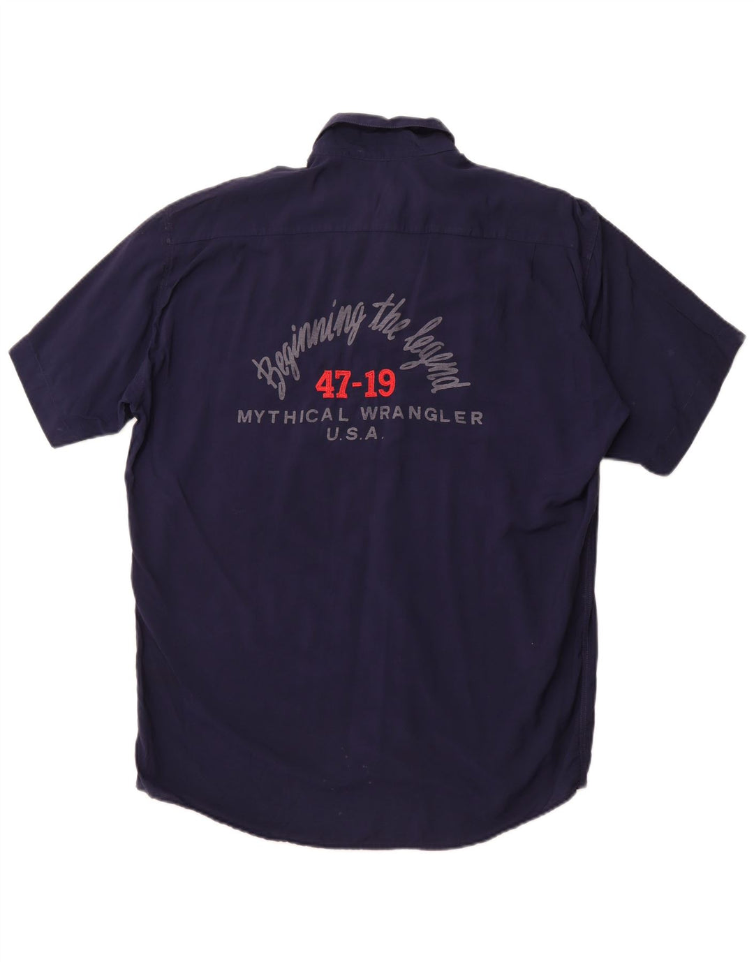 WRANGLER Camisa de manga corta para hombre grande azul marino