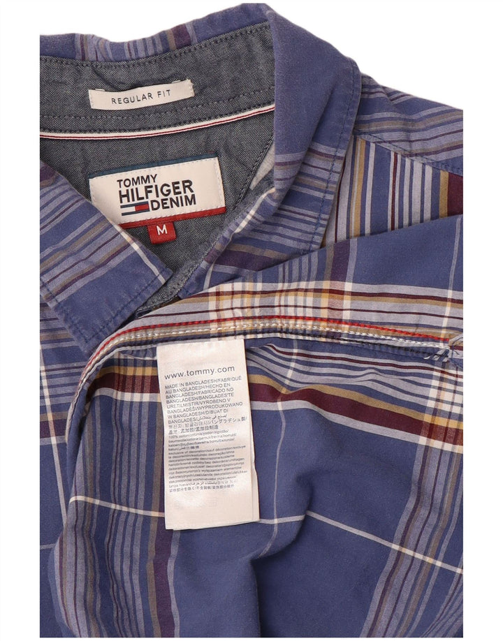 Tommy Hilfiger Camisa Regular Fit De Algodón A Cuadros Azul Medio