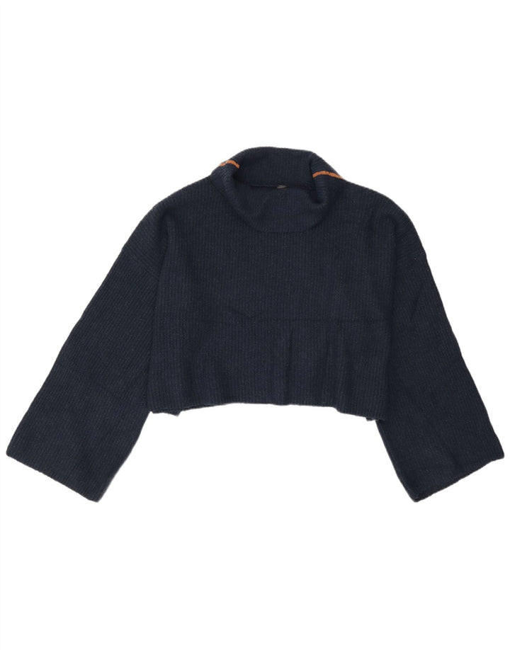 Topshop Jersey extragrande con cuello vuelto para mujer, talla 40, talla M, azul marino