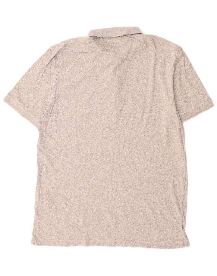 All Saints Polo para hombre de algodón moteado gris grande