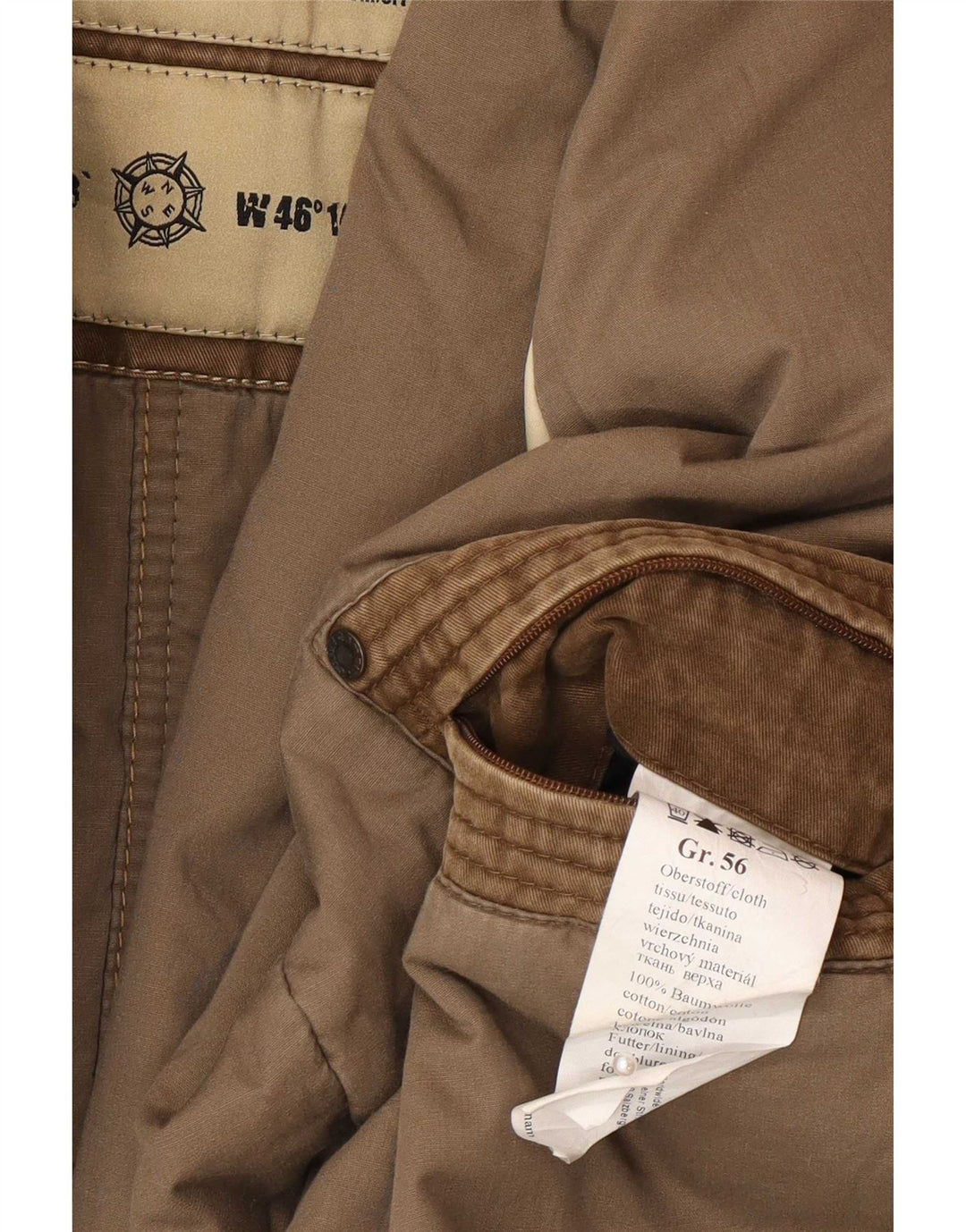 Camel Active Chaqueta militar para hombre IT 56 3XL Algodón marrón
