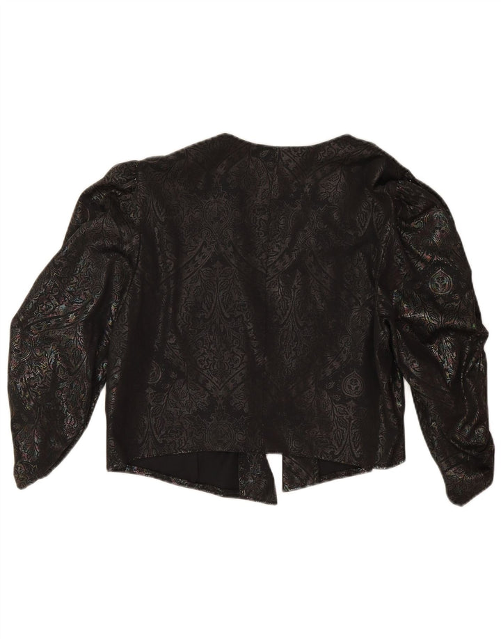 C & A Top Bolero de manga 3/4 para mujer IT 42 Medium Black Paisley