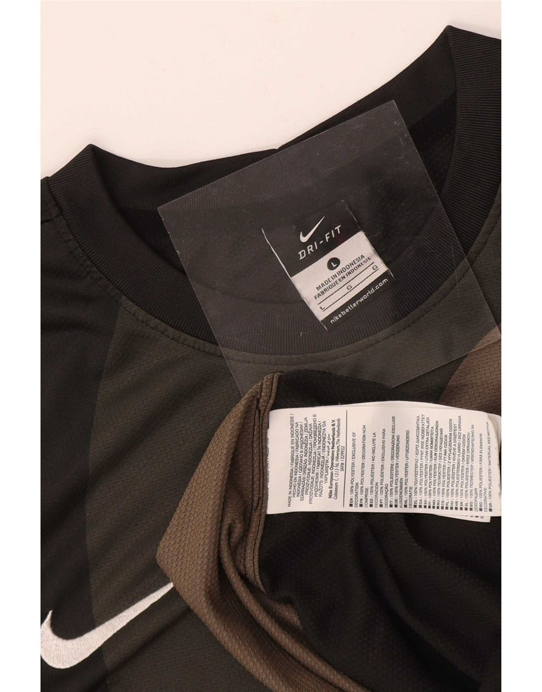 Nike Dri Fit Graphic Top manga larga para hombre poliéster negro grande