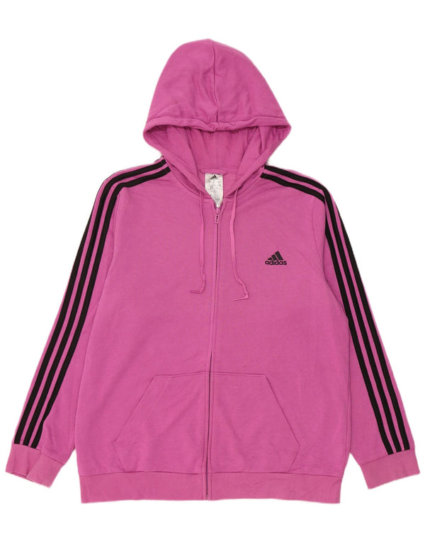 Adidas Sudadera con capucha y cremallera para mujer UK 20/22 XL Algodón rosa