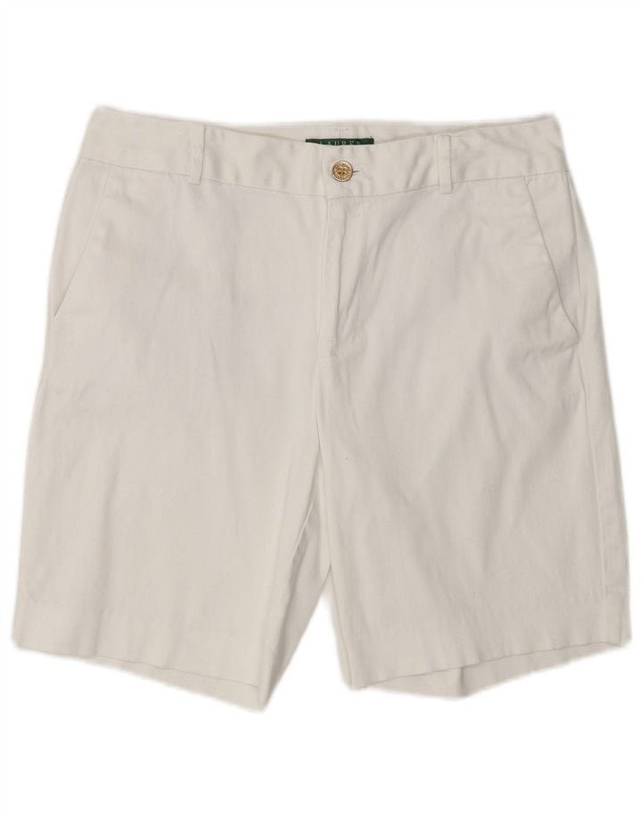 Ralph Lauren pantalones cortos chinos para mujer US 8 mediano W32 algodón blanco