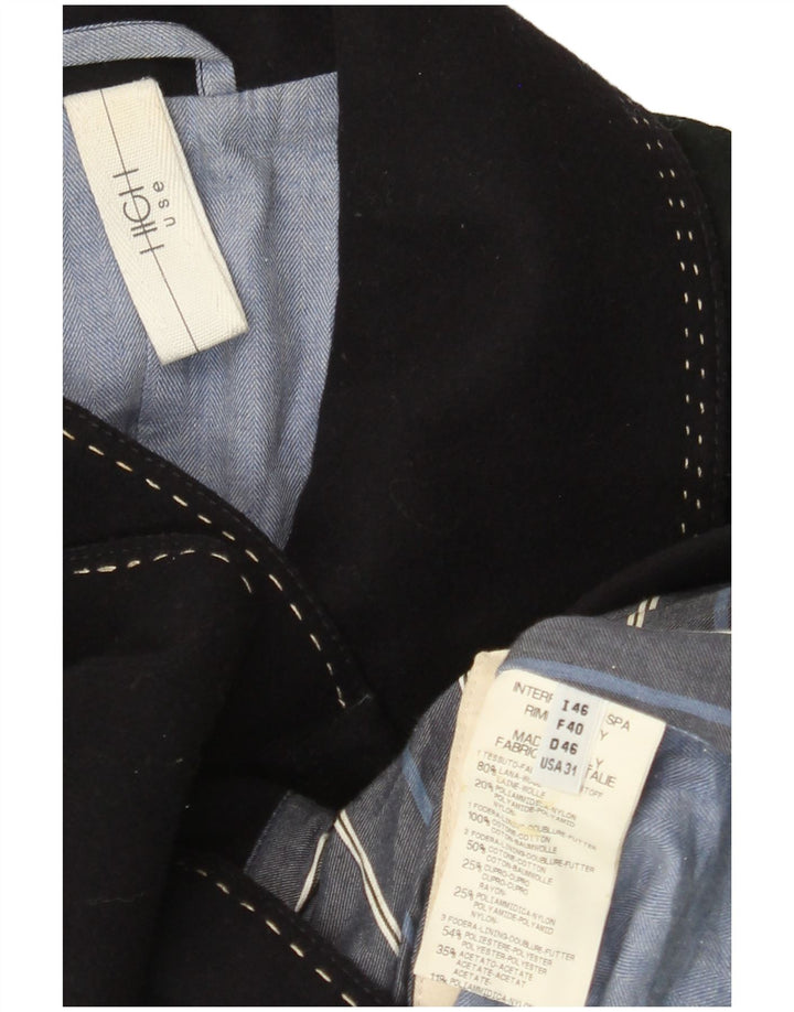 VINTAGE Hombre Pea Coat IT 46 Pequeña Lana Azul Marino