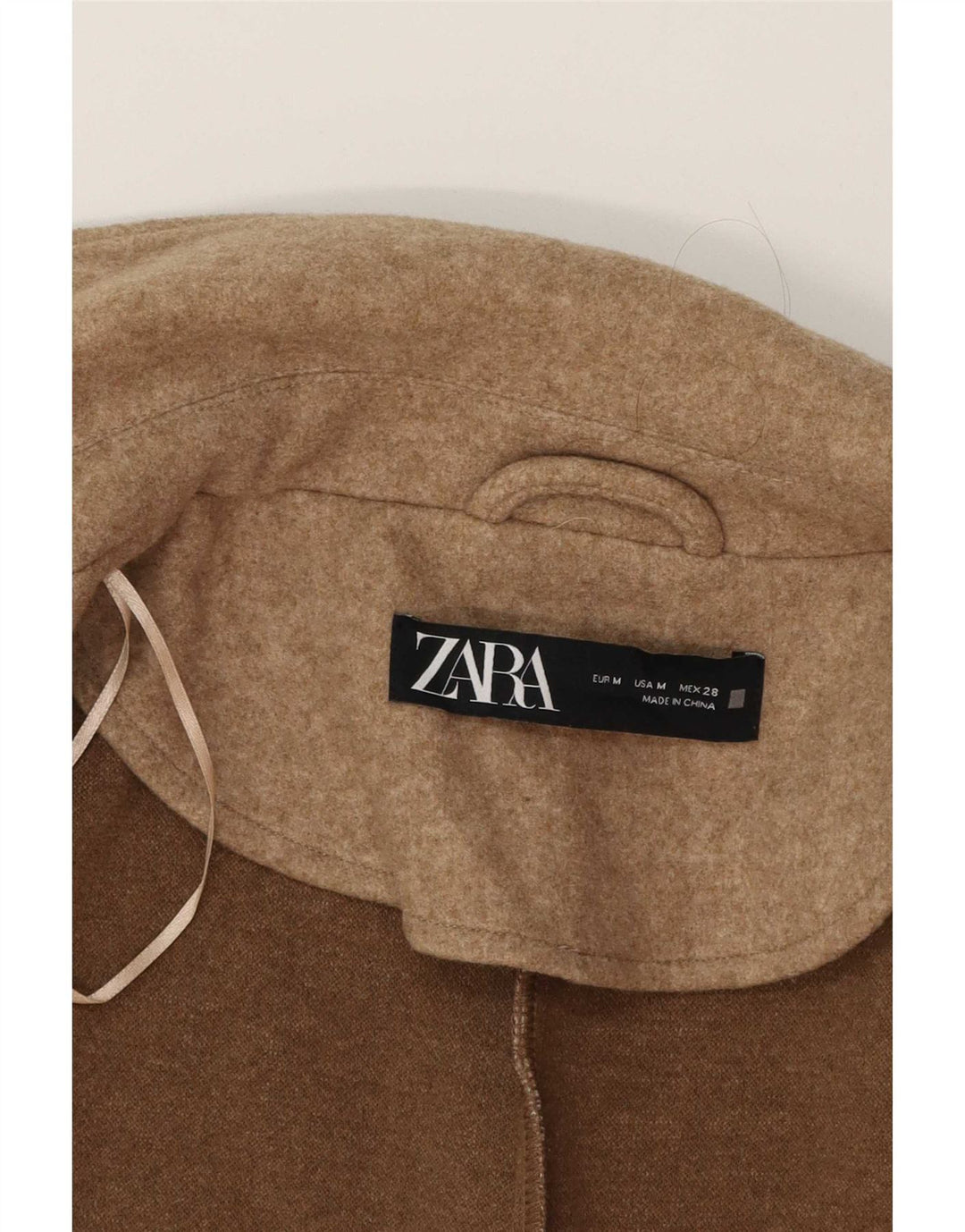 Zara Mujer Chaleco Utilitario De Doble Botonadura UK 42 Poliéster Beige Medio