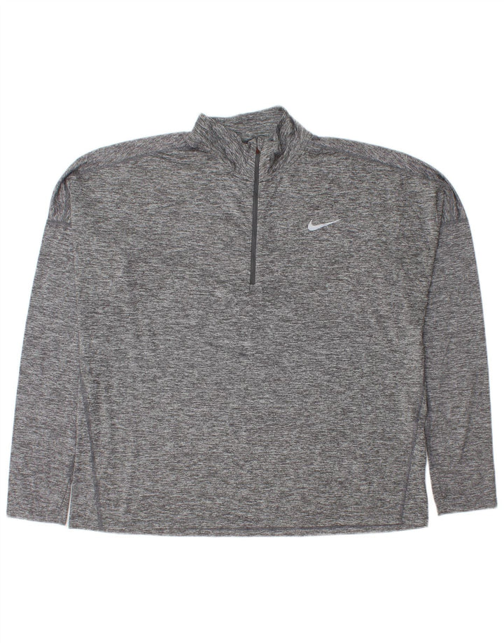 Nike - Chándal con cremallera y cuello para hombre, talla XL, poliéster moteado gris