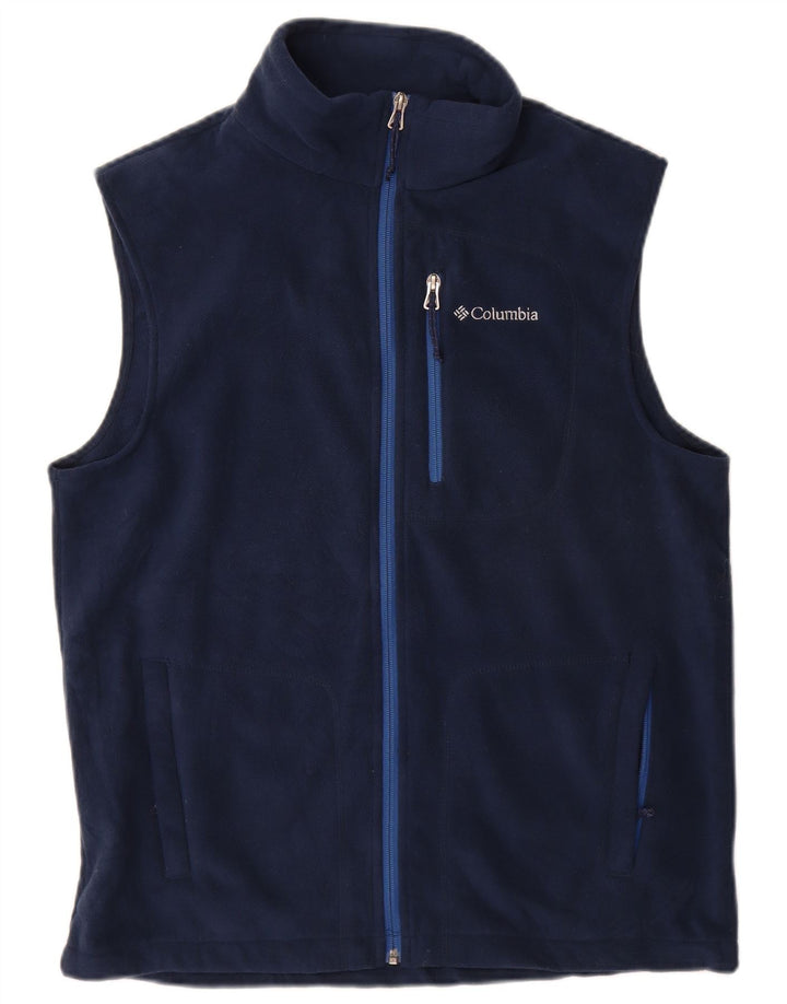 Columbia Chaleco polar para hombre UK 38 Medium Azul marino Poliéster