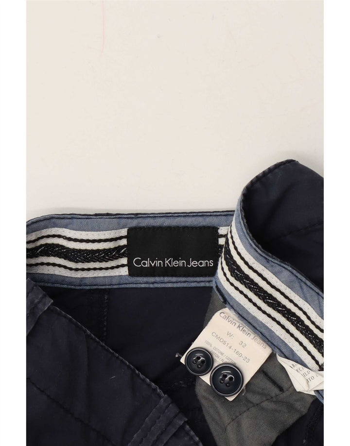 Pantalones cortos chinos Calvin Klein para hombre W32 Algodón azul marino mediano