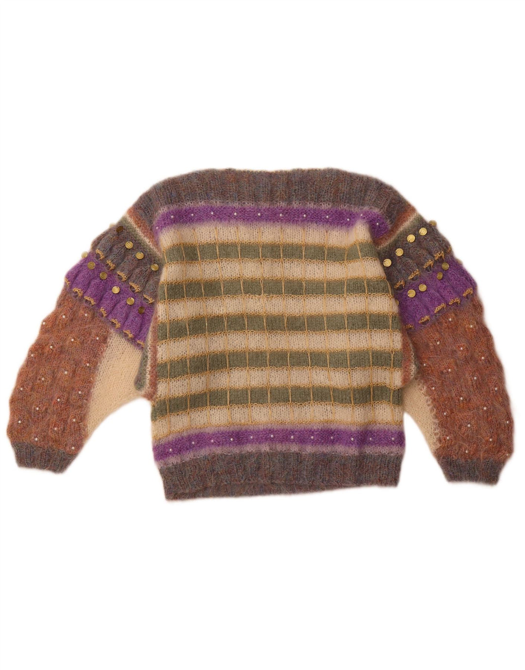 FIONA MACLEOD Jersey con cuello barco para mujer, talla 44, talla M, multicolor