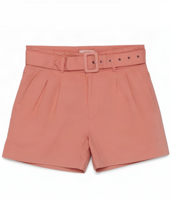 Pantalones cortos chinos con pinzas para mujer de French Connection UK 6 XS W24 Lino rosa