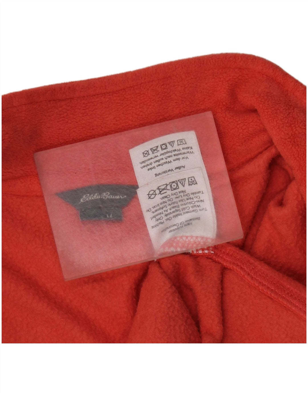 EDDIE BAUER Jersey polar con cuello y cremallera para mujer UK 12 Poliéster naranja medio
