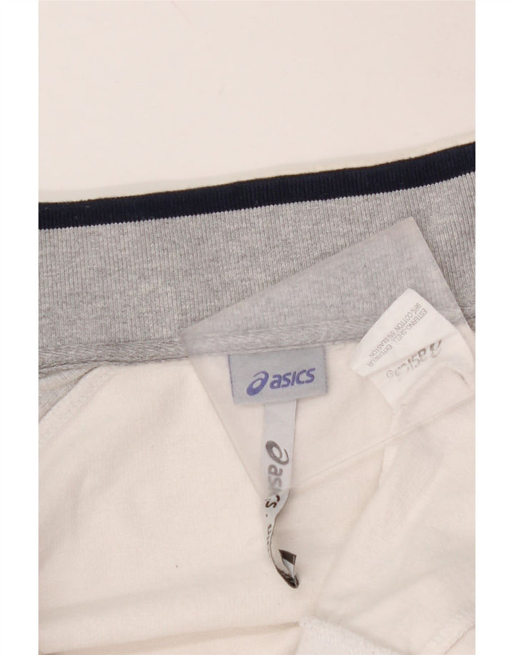 ASICS Chaqueta de chándal para mujer UK 14 Medium Off White Colorblock