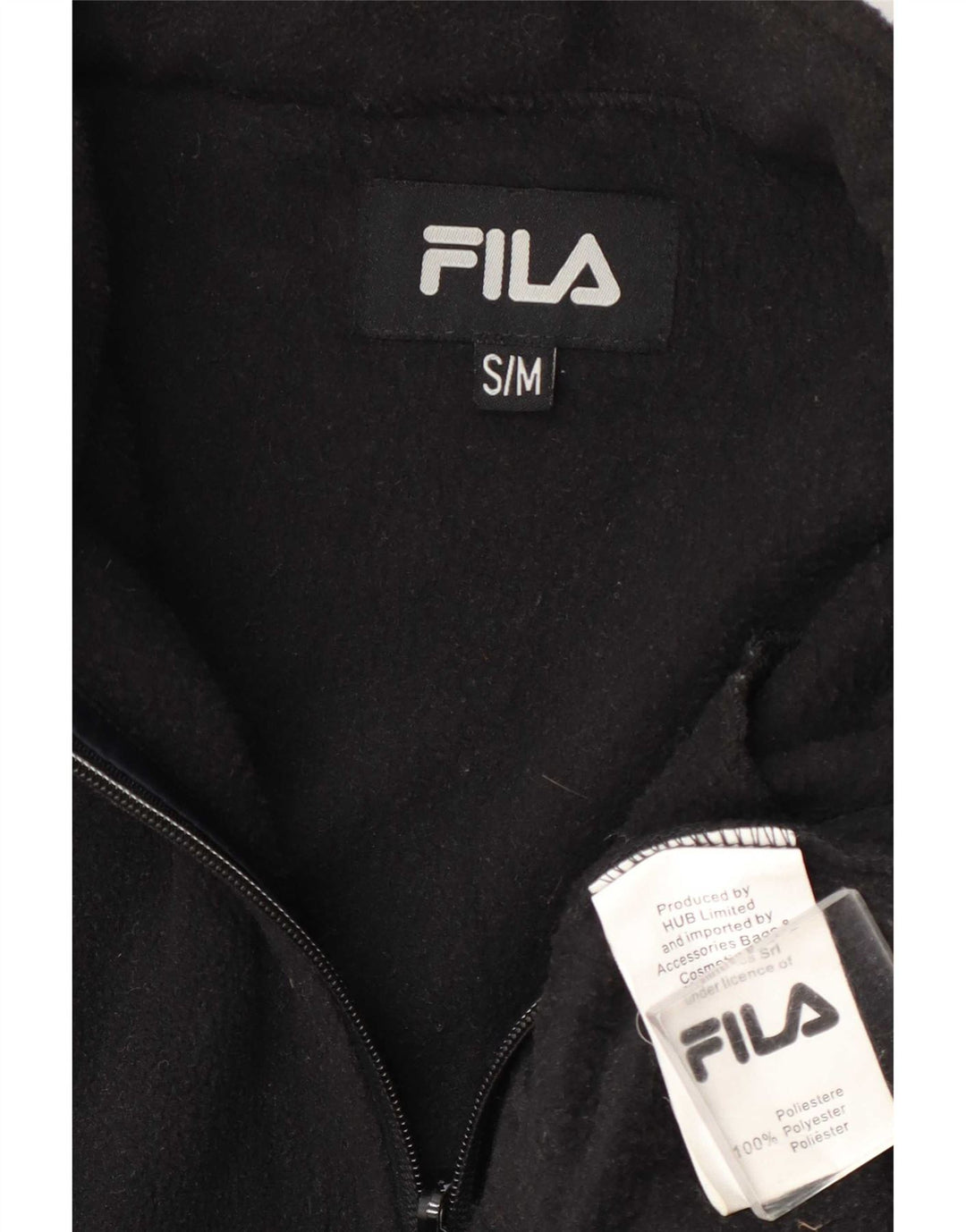 Fila Mens Liner Fleece Jacket UK 36 Small Poliéster negro