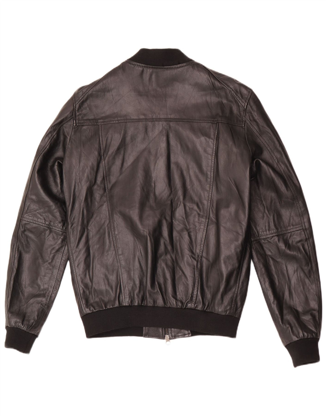 Vintage hombres bombardero chaqueta de cuero IT 48 cuero negro medio
