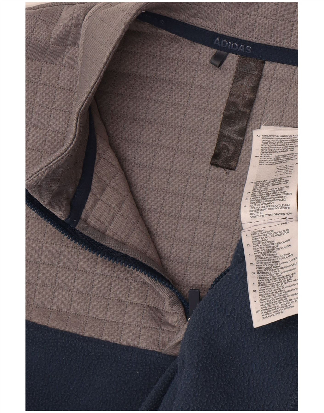 Adidas Hombre Jersey De Forro Polar Con Cremallera Y Cuello Medio Azul Marino Poliéster Colorblock