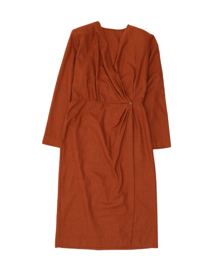 Vestido vintage de manga larga para mujer IT 46 Marrón grande