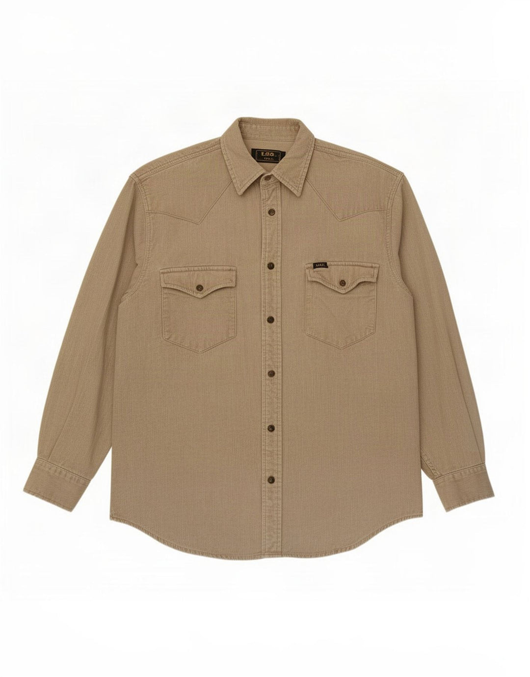 Camisa De Pana De Algodón Beige Medio Lee Hombre