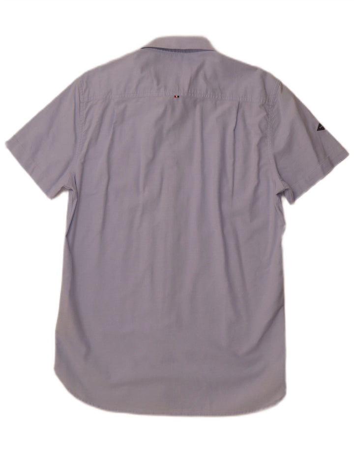 SUPERDRY Camisa Manga Corta Hombre Algodón Azul Medio