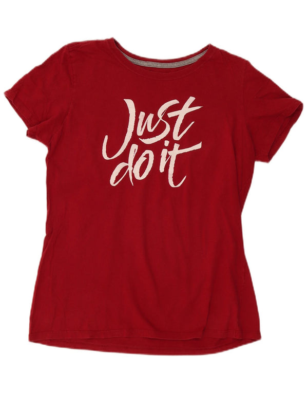 NIKE Camiseta Slim Fit Graphic para Mujer UK 40 XL Algodón Rojo