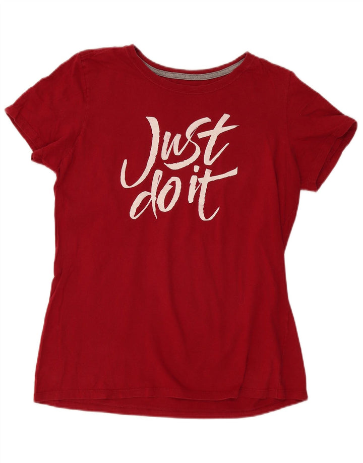 NIKE Camiseta Slim Fit Graphic para Mujer UK 40 XL Algodón Rojo