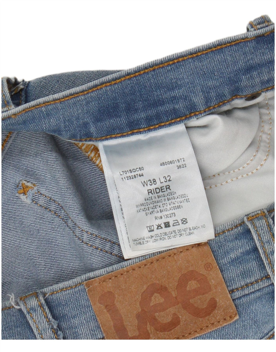 Vaqueros Lee Rider Slim para hombre W38 L32 Algodón azul