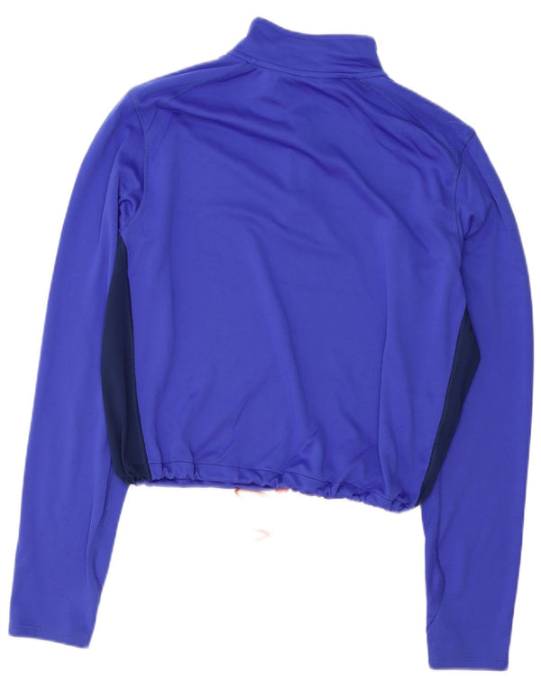 Nike Mujer Dri Fit Crop Sudadera Jumper UK 40 XL Azul Colorblock