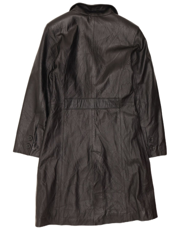 Vintage mujer abrigo de cuero IT 40 pequeño cuero negro