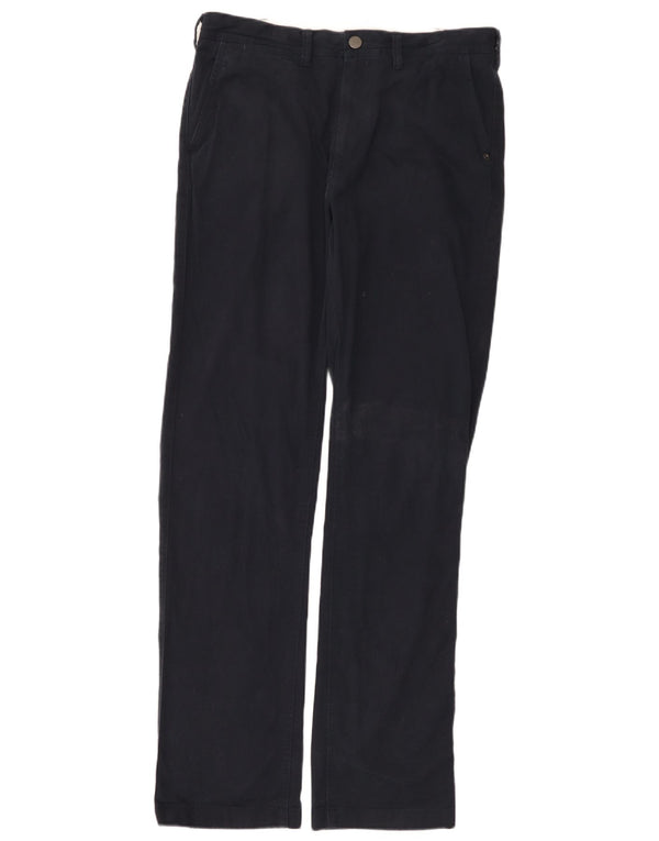 Crew Clothing Mens Straight Chino Trousers W34 L34 Navy Blue Cotton