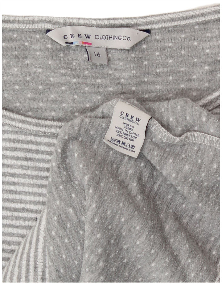 Crew Clothing Top para mujer manga 3/4 UK 46 Poliéster a rayas gris grande