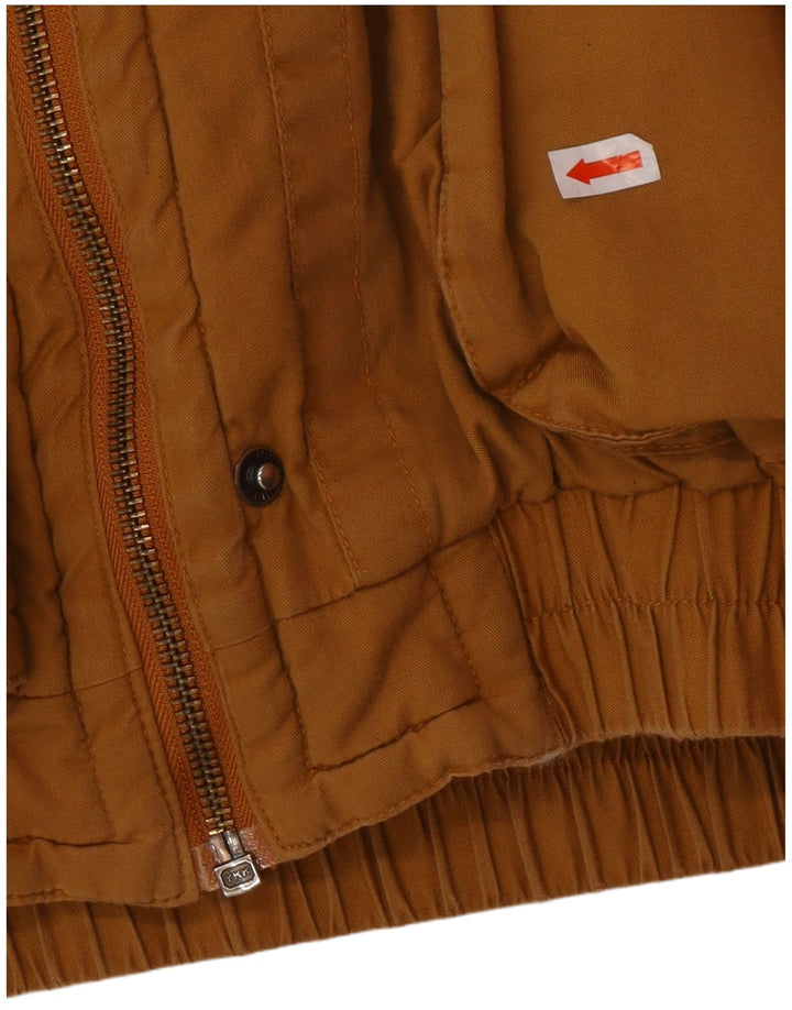 VINTAGE Chaqueta cortavientos de gran tamaño para mujer IT 42 Algodón marrón medio