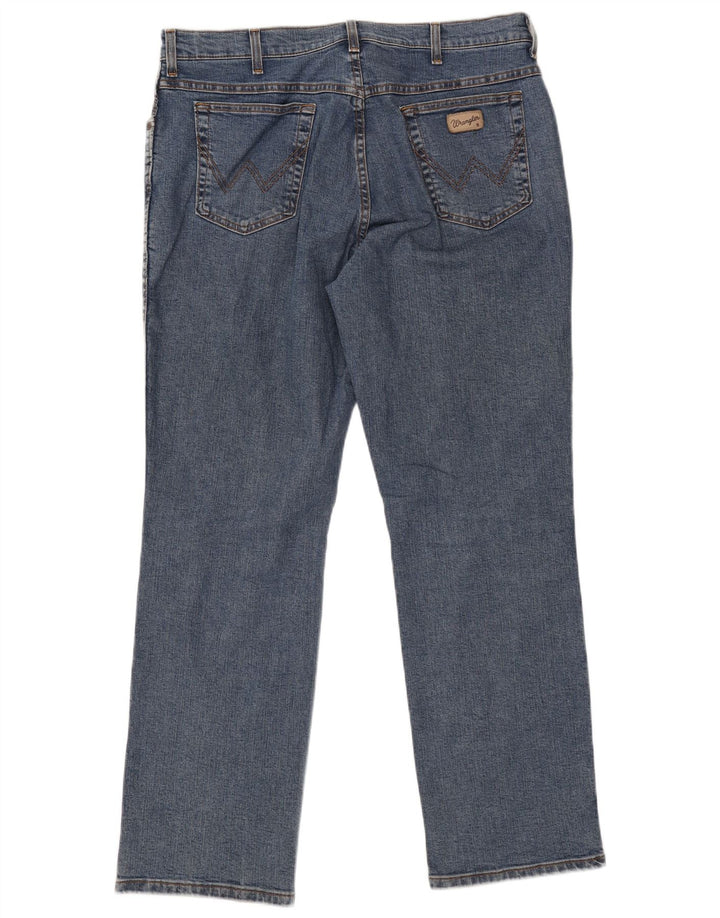 WRANGLER Vaqueros rectos elásticos Texas para hombre W38 L32 Algodón azul