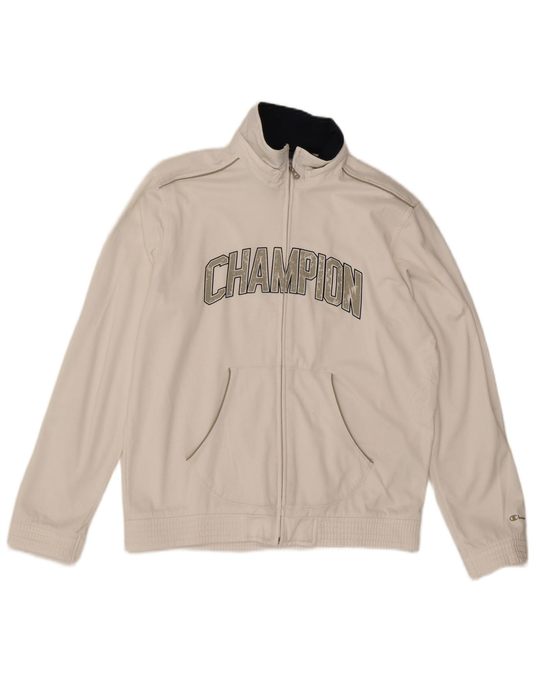 CHAMPION Chaqueta superior de chándal con gráfico para hombre Poliéster blanco medio