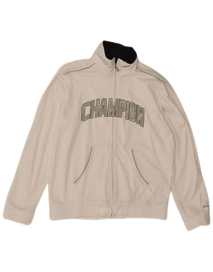 CHAMPION Chaqueta superior de chándal con gráfico para hombre Poliéster blanco medio
