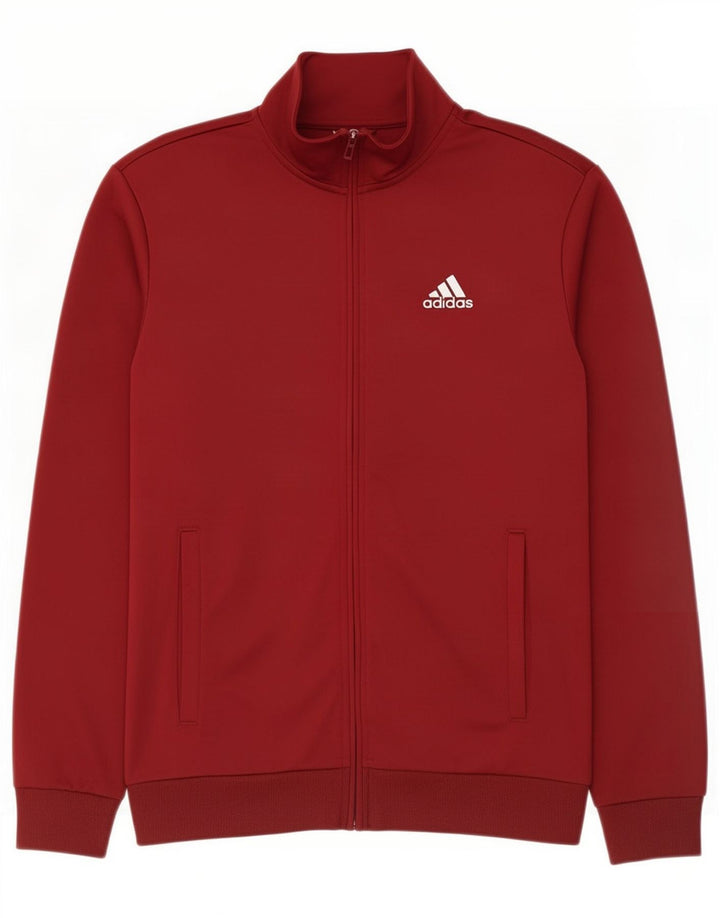 Chaqueta superior de chándal Adidas para hombre, poliéster granate pequeño