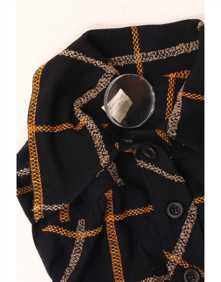 Camisa tipo pulóver vintage para mujer IT 44 Medium Black Check Wool