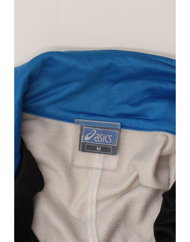 Asics Hombre Gráfico Chándal Top Chaqueta Mediano Negro Colorblock
