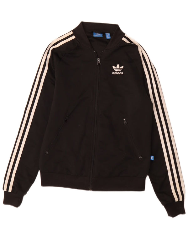 Adidas Mujer Graphic Loose Fit Chándal Top Chaqueta UK 6 XS Negro Deportes