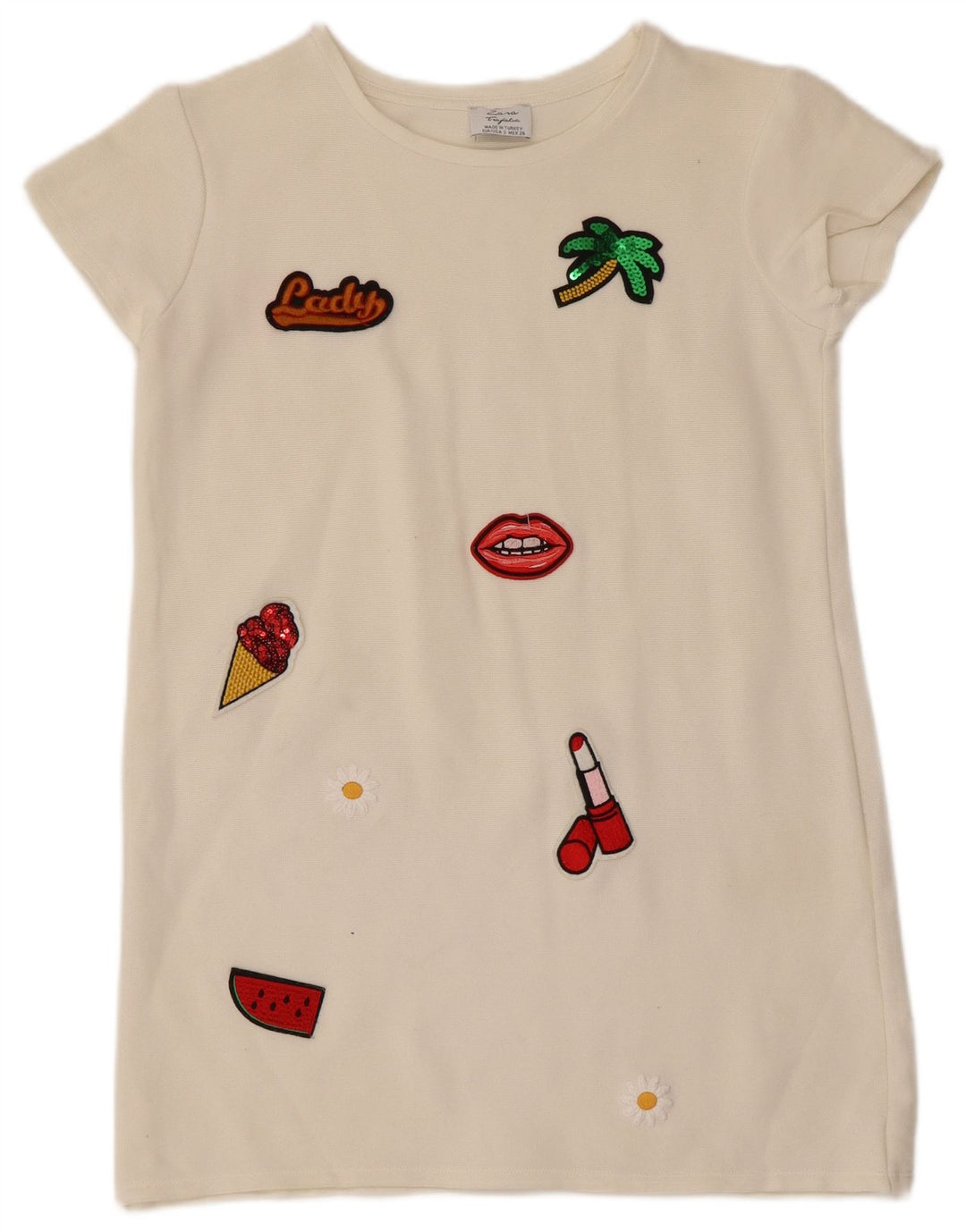 Zara Mujer Trafaluc Túnica Top UK 10 Small Off White