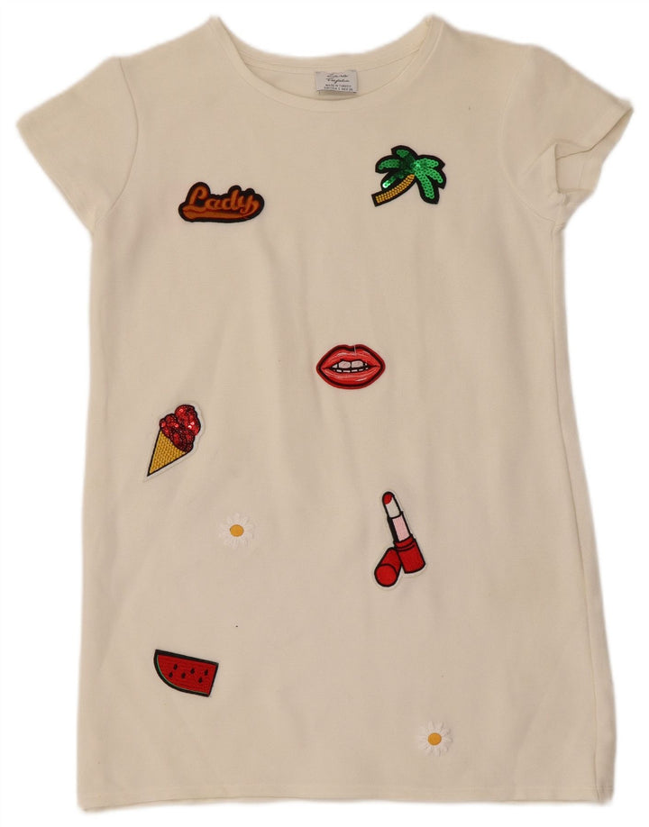 Zara Mujer Trafaluc Túnica Top UK 10 Small Off White