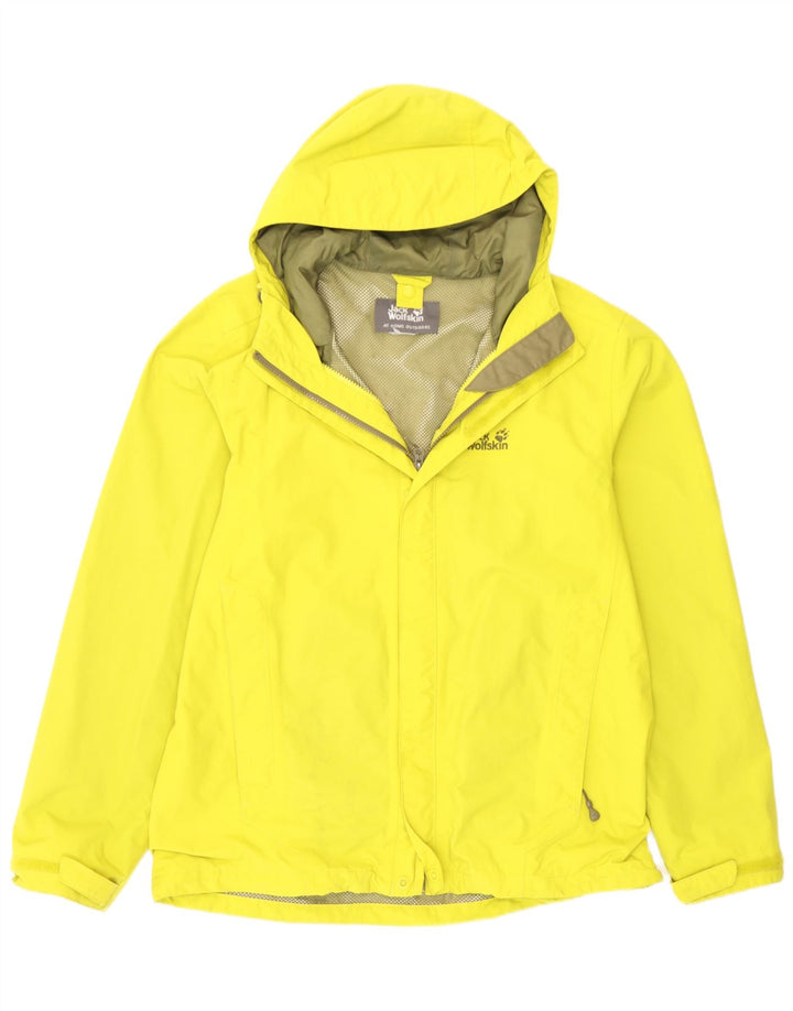 Jack Wolfskin Chaqueta impermeable con capucha para hombre UK 38 Medium Yellow