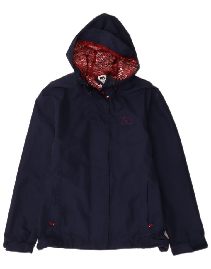 Helly Hansen Chaqueta impermeable con capucha para mujer UK 40 Mediana Azul marino Poliéster