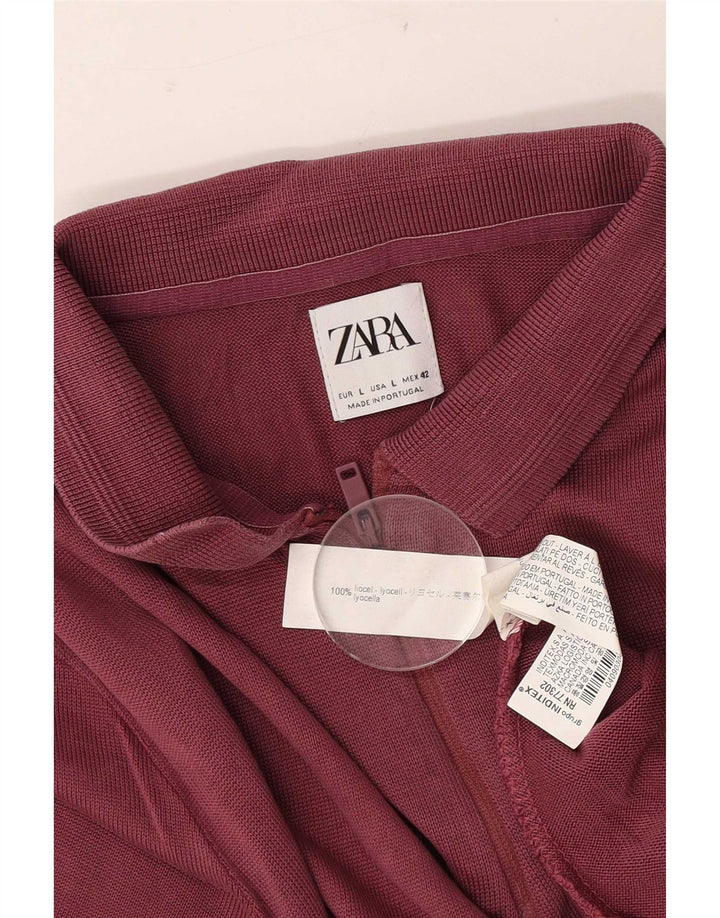 Zara Polo Hombre Lyocell Burdeos Grande