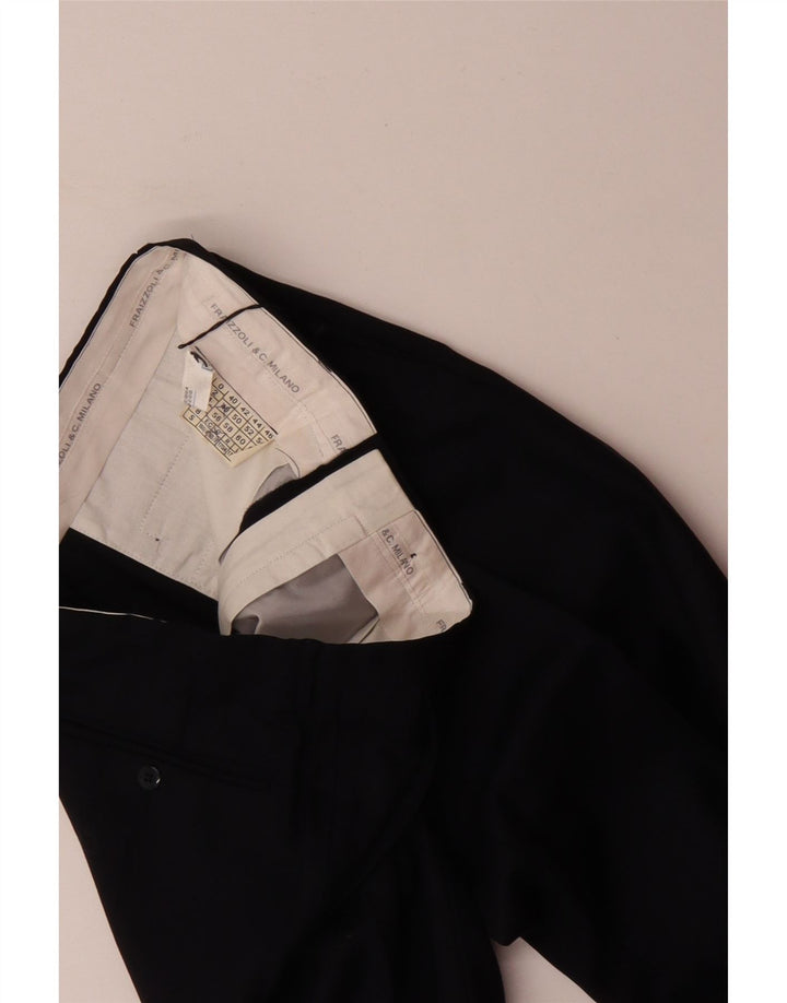 FRAIZZOLI Pantalón de traje con pinzas para hombre IT 48 Medium W32 L29 Azul marino