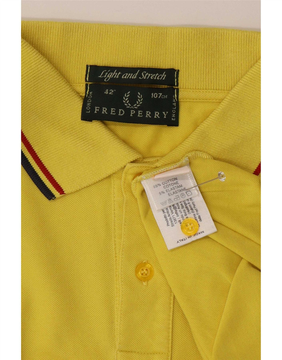 Polo Fred Perry Hombre De Algodón A Rayas Amarillo Medio
