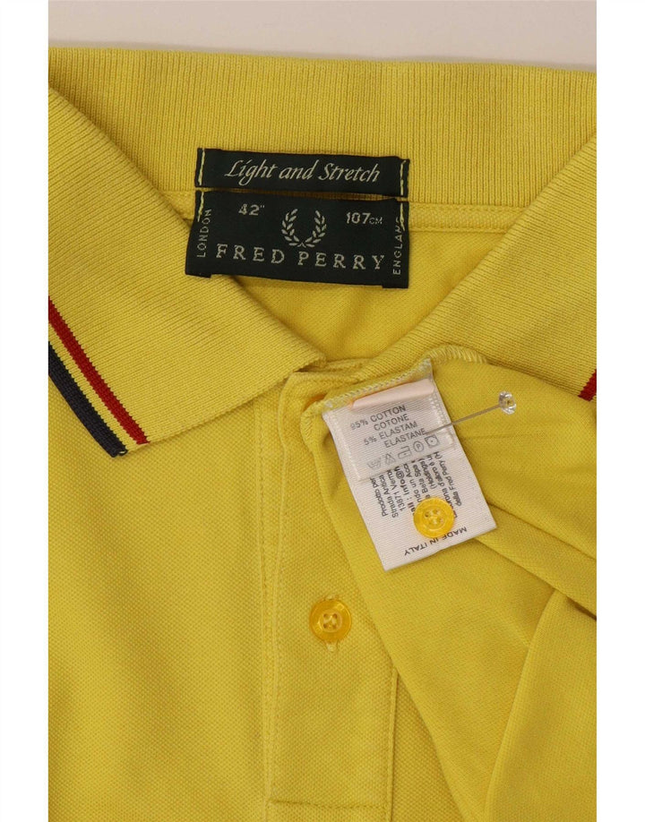 Polo Fred Perry Hombre De Algodón A Rayas Amarillo Medio