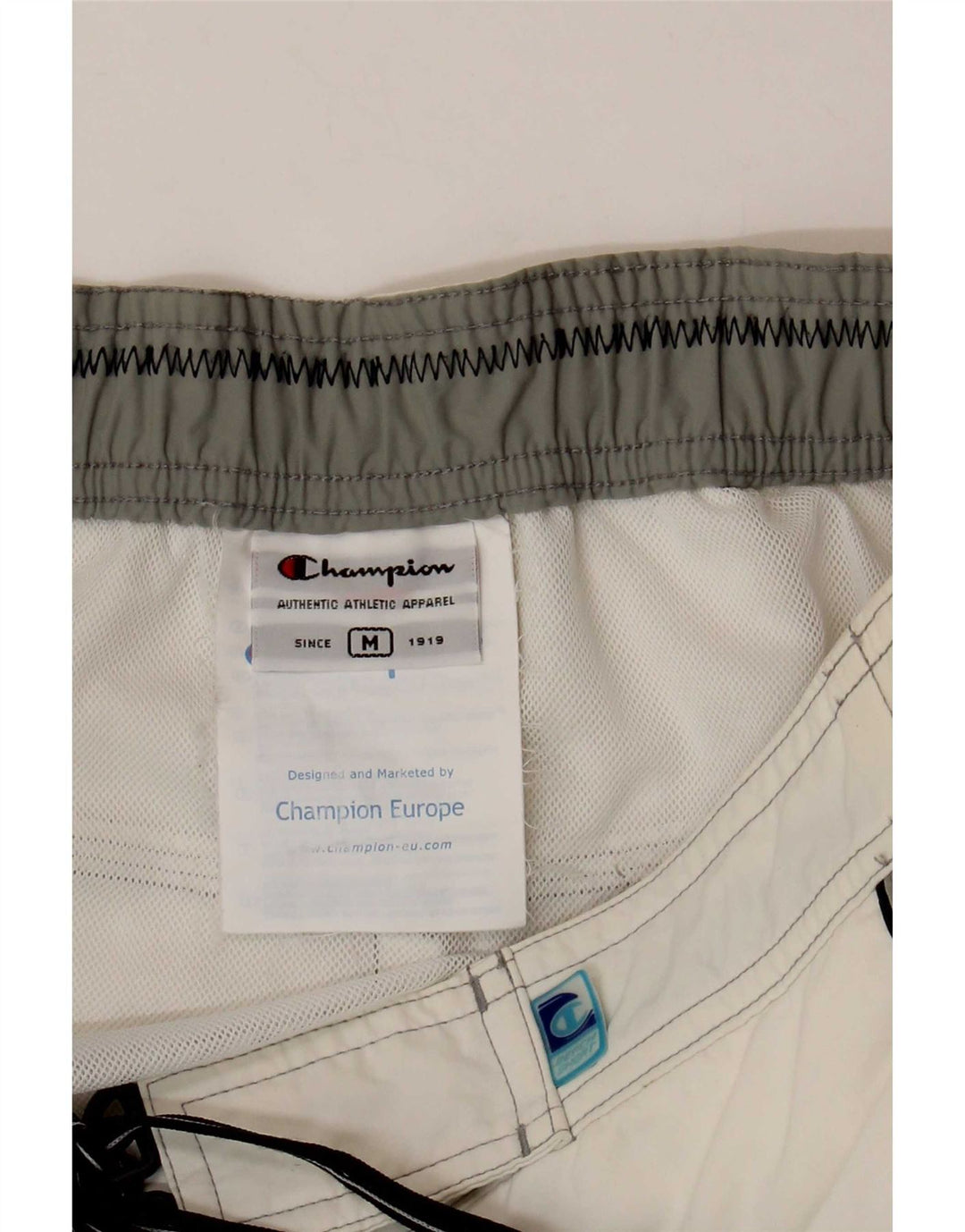 Champion Bañador Corto De Poliamida Color Block Blanco Mediano Hombre