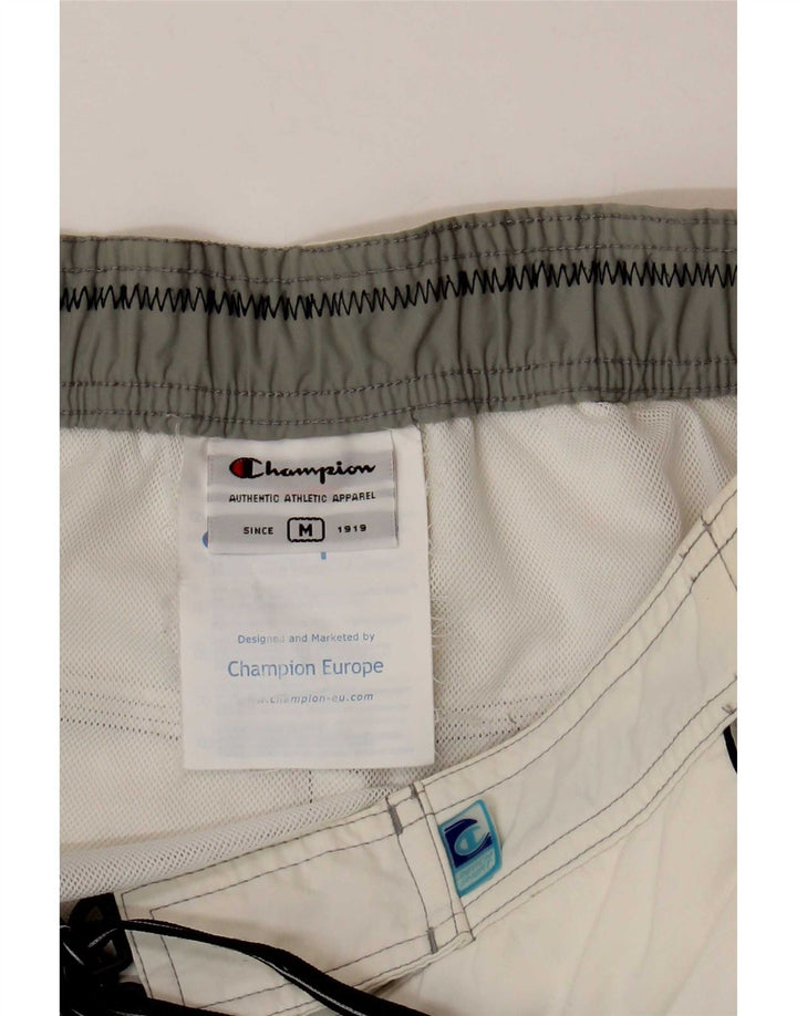 Champion Bañador Corto De Poliamida Color Block Blanco Mediano Hombre
