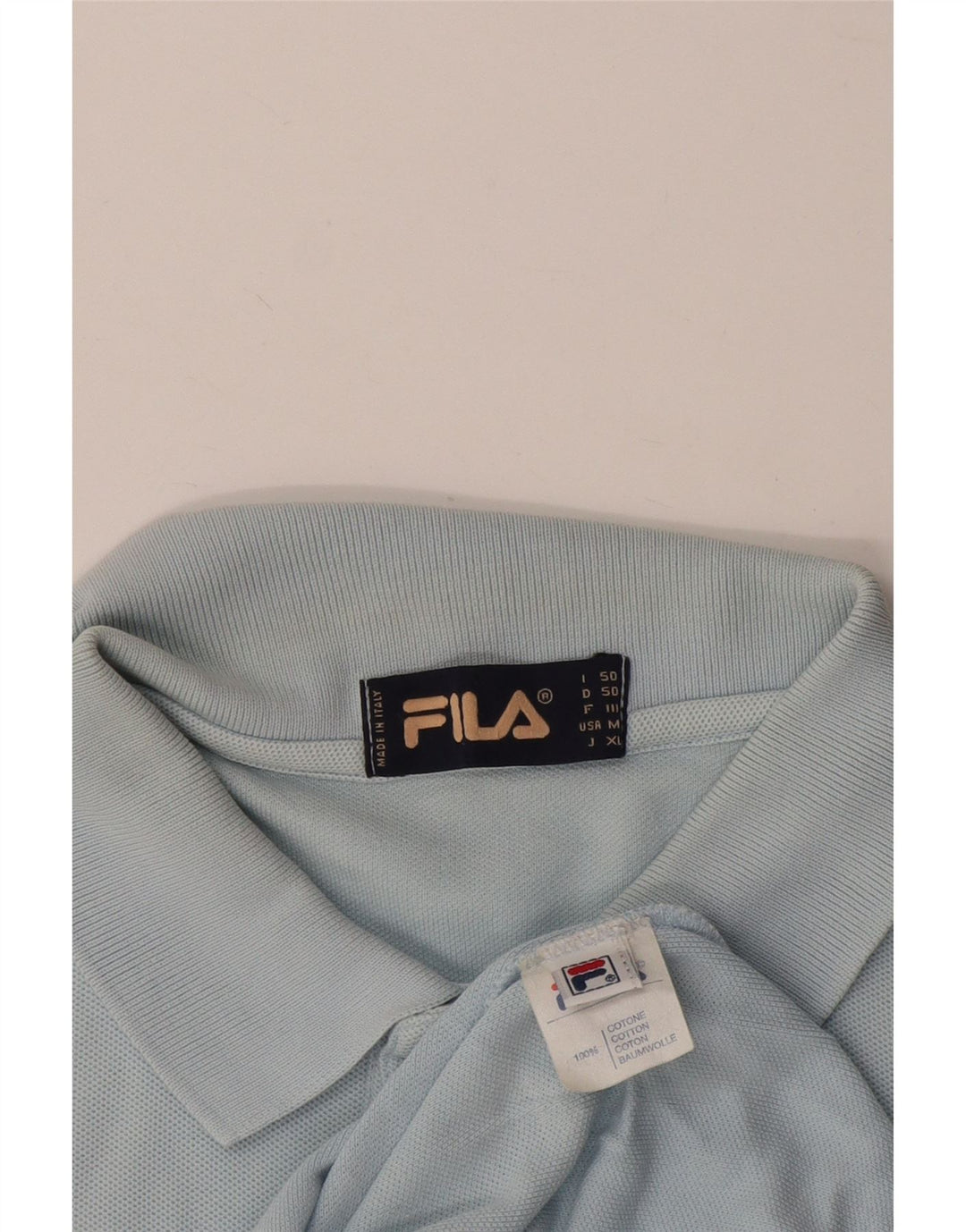FILA Polo Hombre IT 50 Algodón Azul Medio